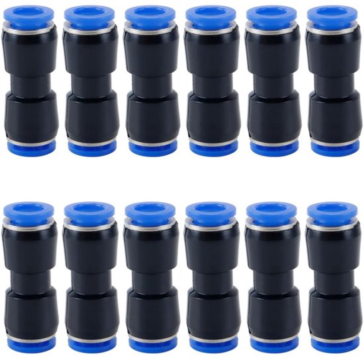 12 Stuks 8 mm naar 10 mm Pneumatische Reducer met Snelontgrendeling