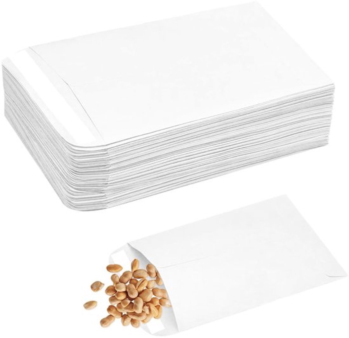 50 Stuks Kleine Witte Enveloppen - Zelfklevende Kraftpapier Muntenenveloppen 10x6 cm
