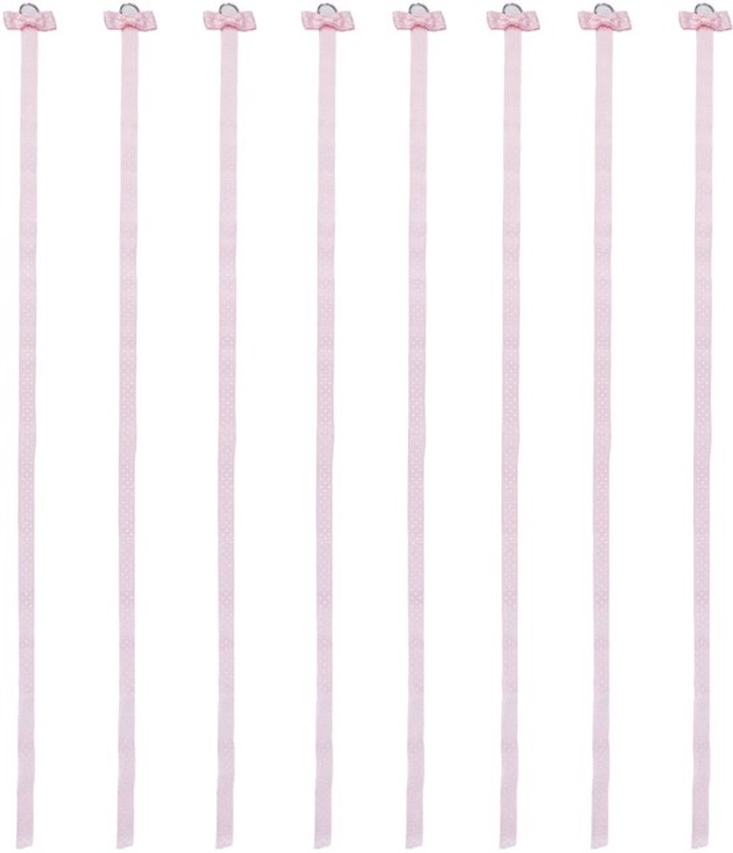 Booghouders 8 stuks - Haaraccessoires Organizer - Hoofdband - Decoraties - Lichtroze - Polyester 96 cm - Haaraccessoire Organizer