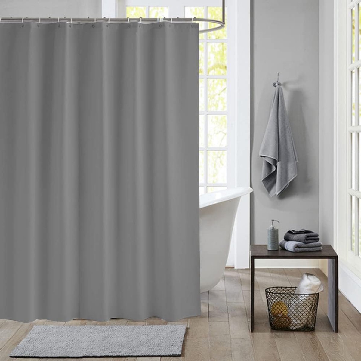 Douchegordijn 240cm x 180cm - Grijs PEVA - Waterdicht en vormvast - Ideaal voor badkuipen - ShopVlot
