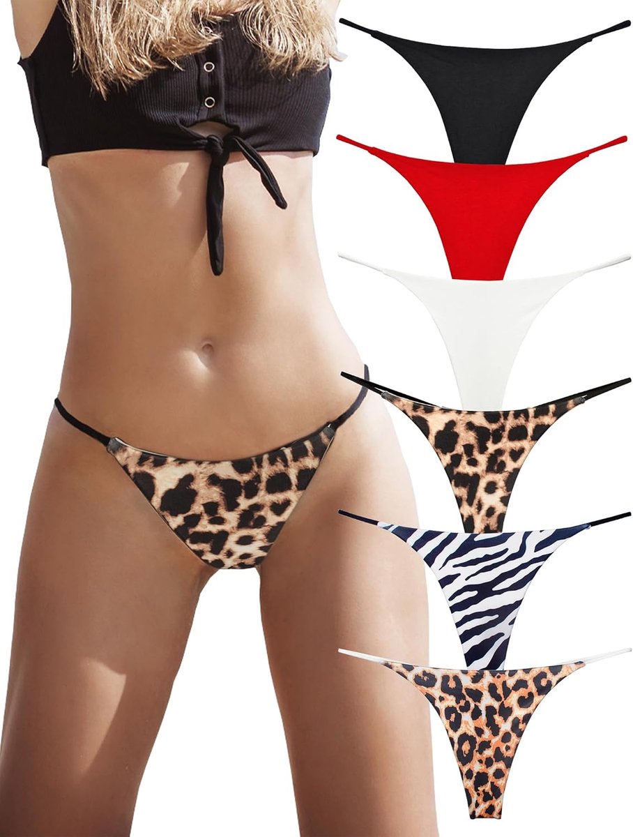 String ondergoed dames 6-pack - sexy katoen - G-string panties - comfortabel voor dagelijks gebruik - ShopVlot