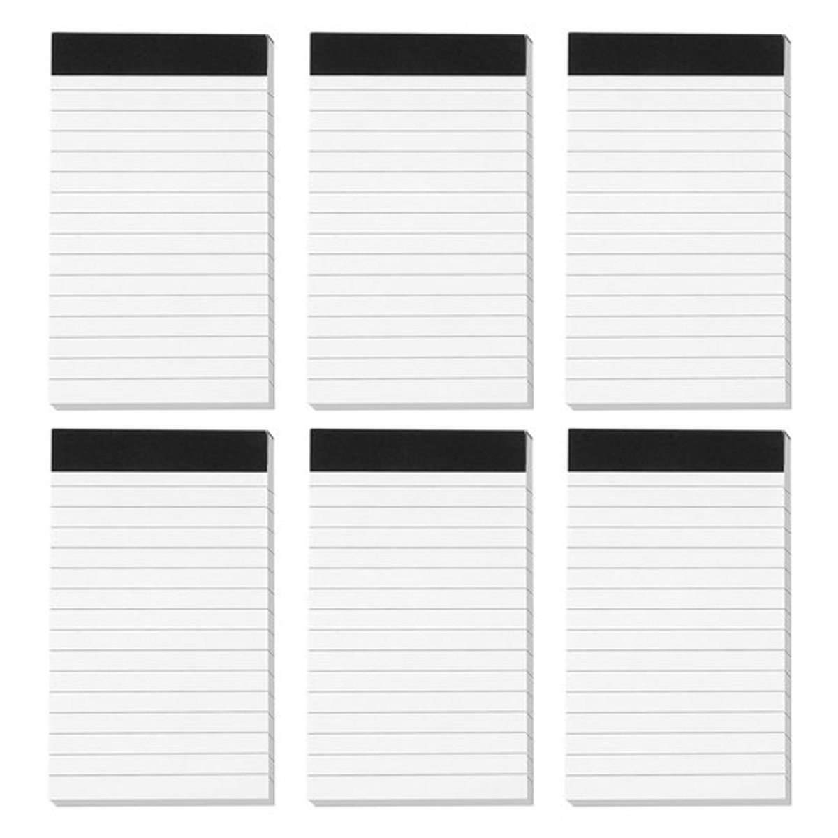 Pakket van 6 A7 notitieblokken, 30 vellen/blok, notitieboeken, navullijnen, mini notitieblokken, gelijnd, schrijfblok, klein notitieblok, A7, vervangende vellen voor werk, kantoor