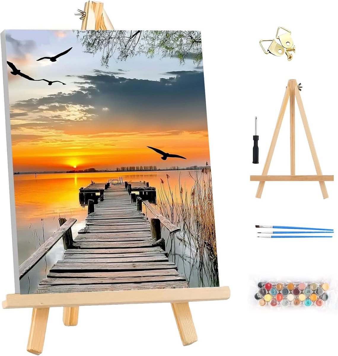 Schilderen op nummers kit 25x35cm - met lijst - landschap - perfect voor thuisdecoratie - ShopVlot