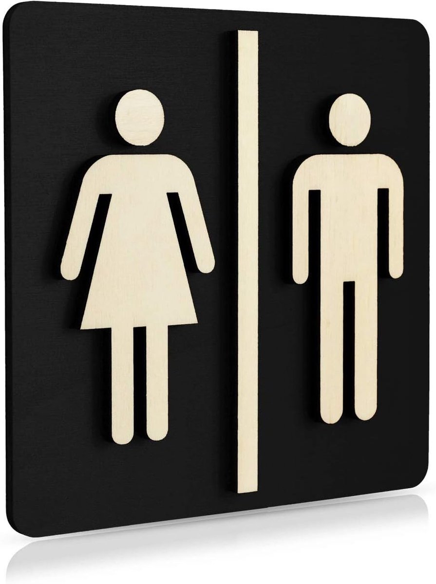 Toiletbord 14x14 cm - Zwart hout - Toiletklepbeschermer - Geschikt voor diverse oppervlakken - ShopVlot