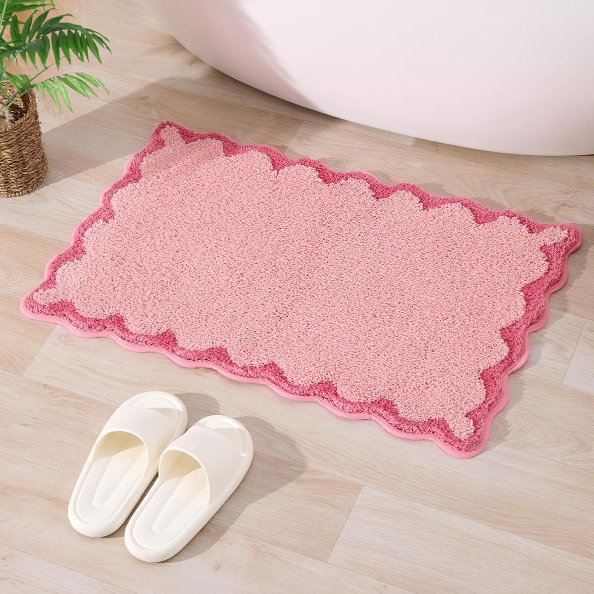 Badmat 40 x 60 cm - roze microvezel - antislip en absorberend - snel drogend badkleed - ShopVlot