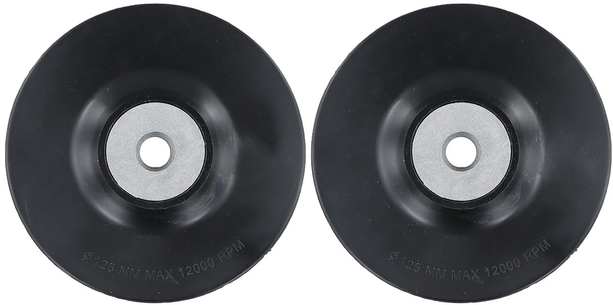 2 stuks schuurpads steunschijf 125 mm voor haakse slijper - Compatibel met machines met binnendiameter van 14 mm