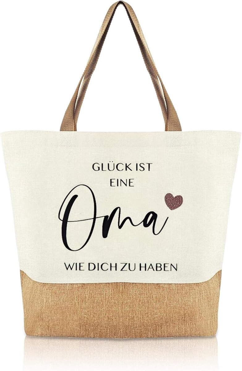 Jute bag grandma shopper bag ladies fabric bag - ShopVlot