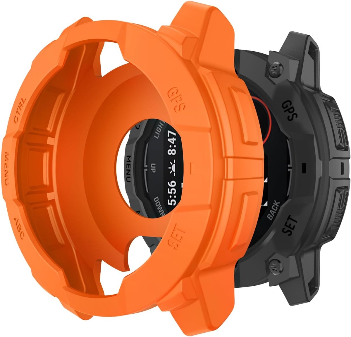 Siliconen hoes voor Instinct 3 AMOLED 45 mm beschermhoes, flexibele siliconen hoes krasbestendige beschermhoes - ShopVlot