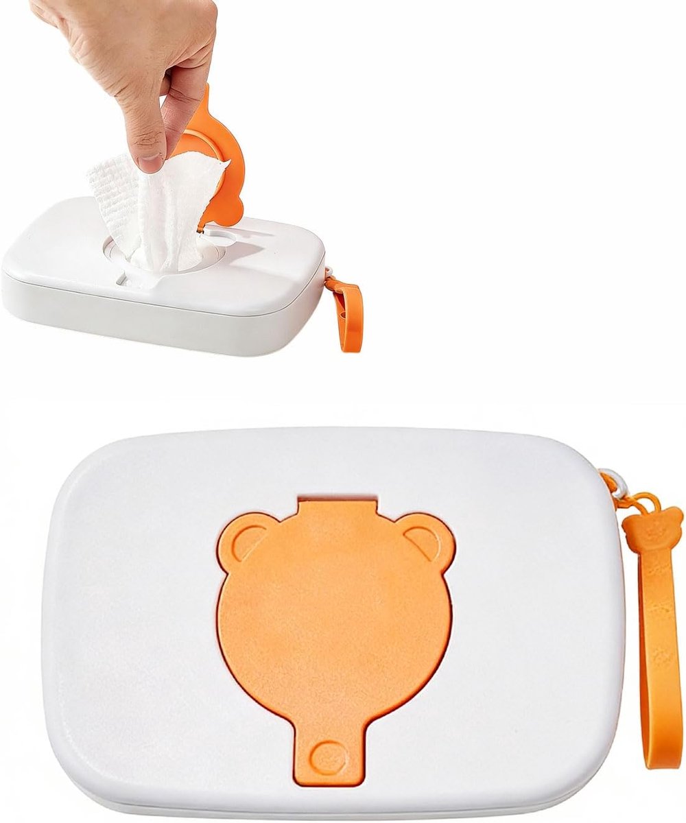Feuchttücherbox voor baby's - Draagbare herbruikbare natte veegtas - Ideaal voor onderweg - Handig voor ouders - ShopVlot