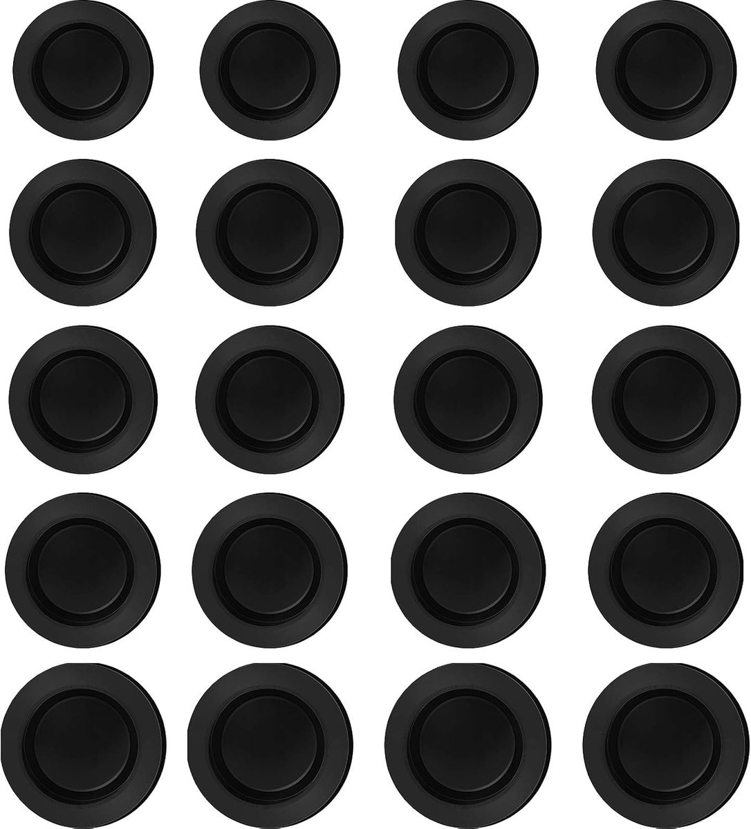 Spaarpot stoppers 20 stuks - rubber - zwart - ideaal voor veilig sparen - ShopVlot