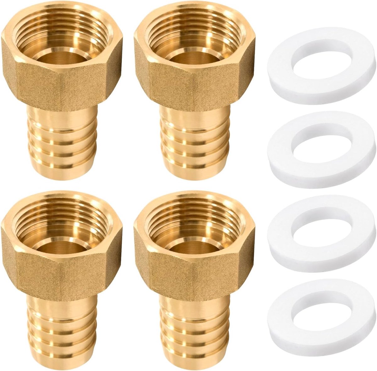 Hose screw connections 19 mm - flexibele messing - met rubberen afdichtringen - ideaal voor water- en olieverbindingen - ShopVlot