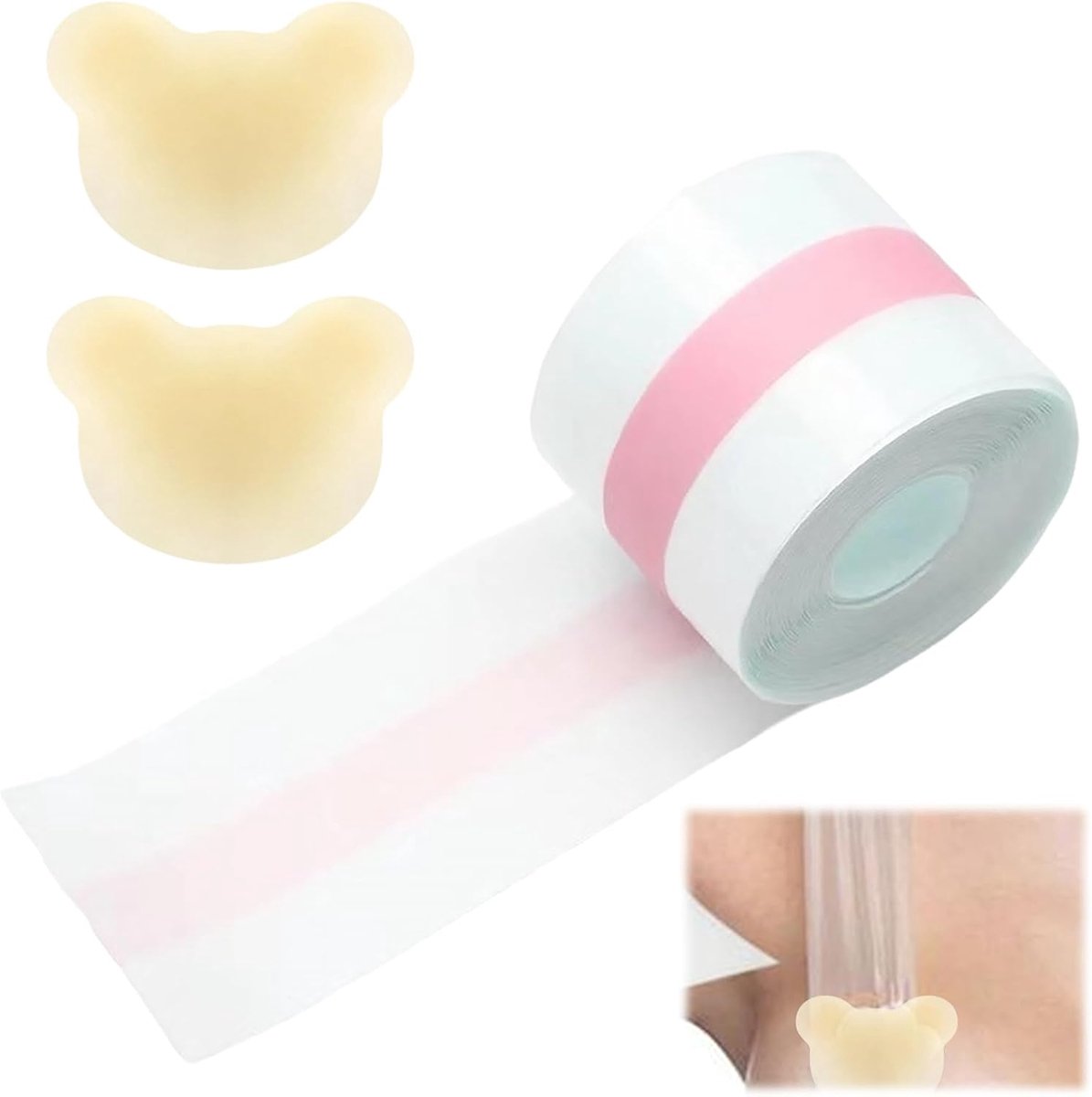 Boob Tape Borst Tape Kleefbare Bh Push Up - 2 Herbruikbare Onzichtbare Silicone Borst Pads - ShopVlot