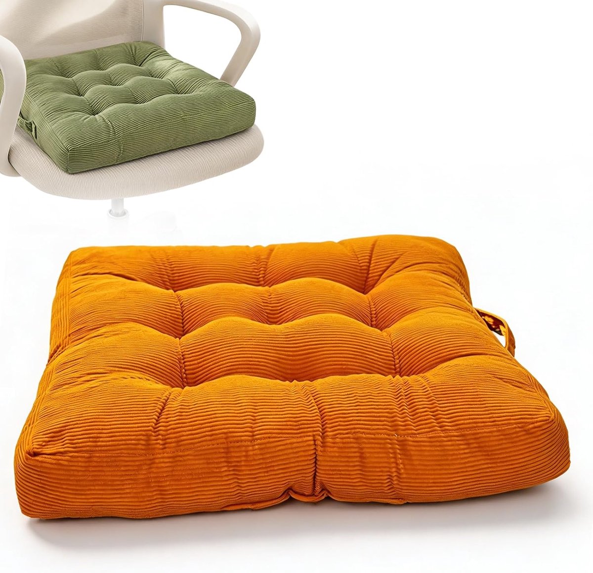 Vloerkussen 40 x 40 cm - getuft fluweel - draagbaar met handvat - comfortabel voor urenlang zitten - ShopVlot