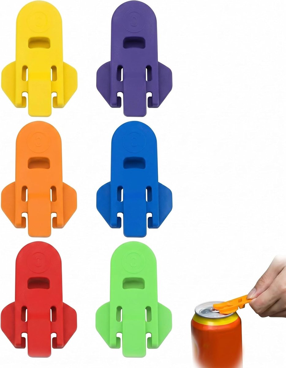 Handmatige blikopener set van 6 - robuust en ergonomisch - eenvoudig te bedienen - ideaal voor zwakke handen - ShopVlot