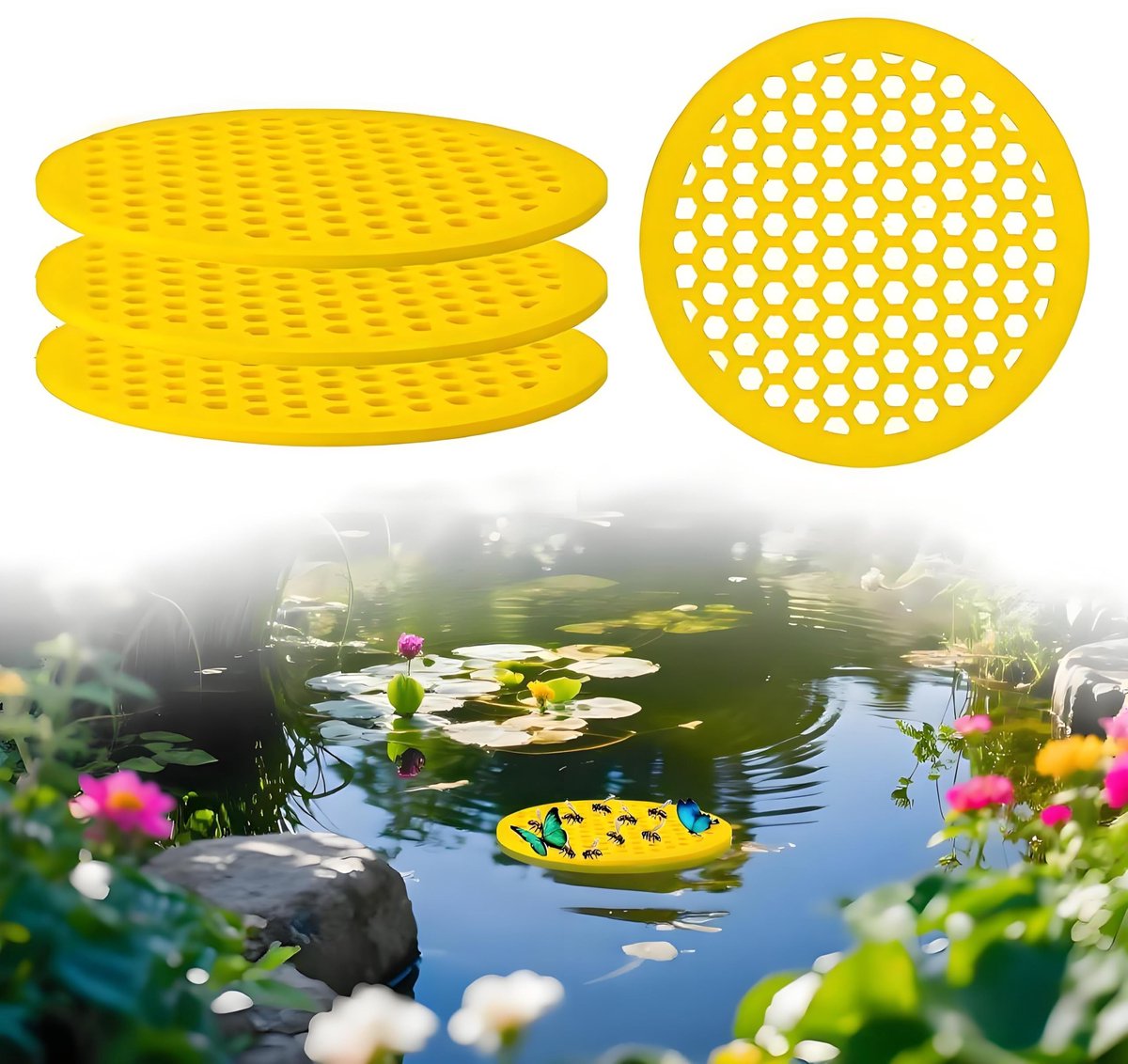 Solidchoice - Set van 4 Tuin Bijendrinkers met Drijvend Eiland