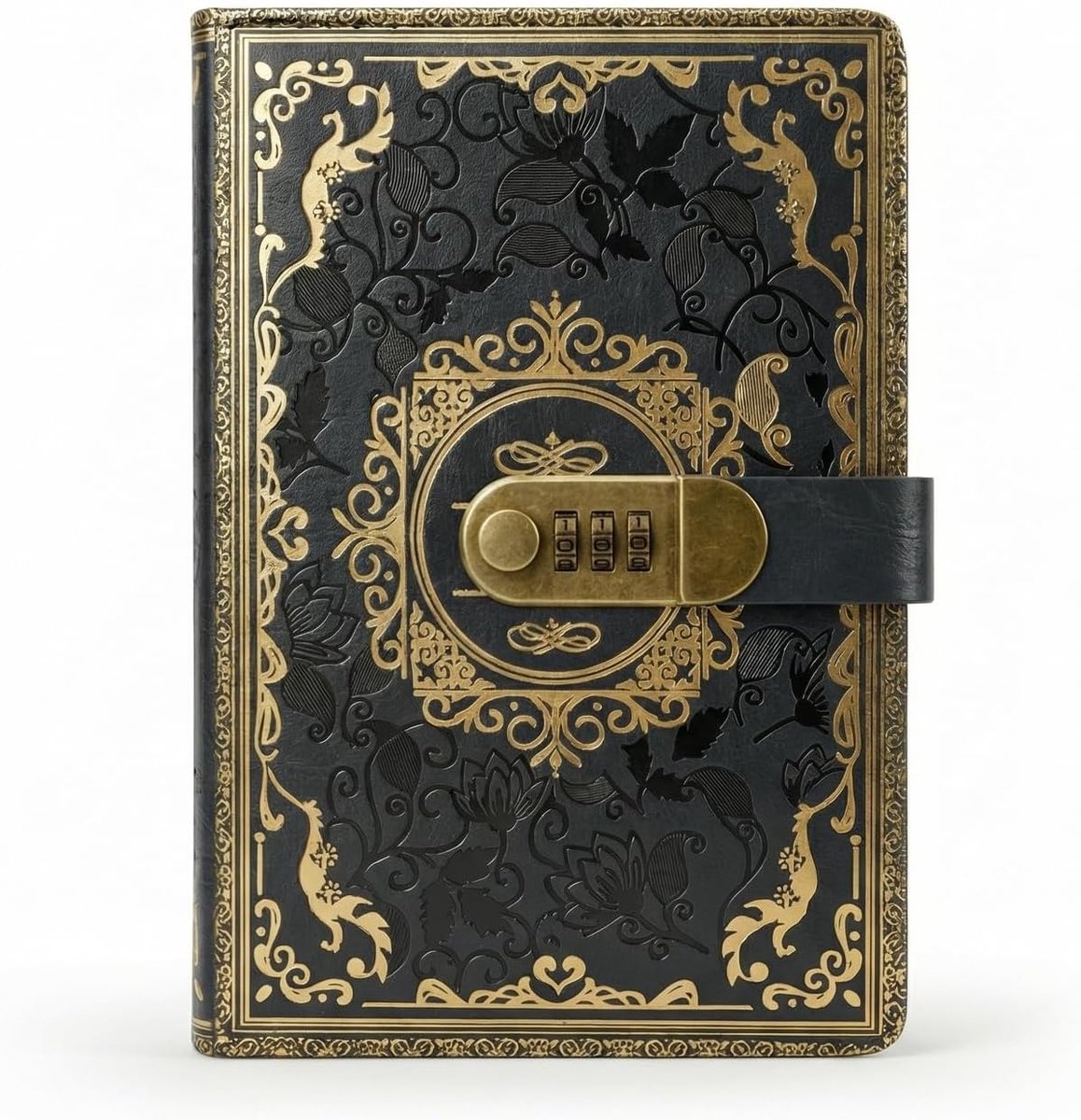 Dagboek met cijferslot A5 - PU-leer - retro hangslot - schrijf je geheimen en herinneringen op - ShopVlot