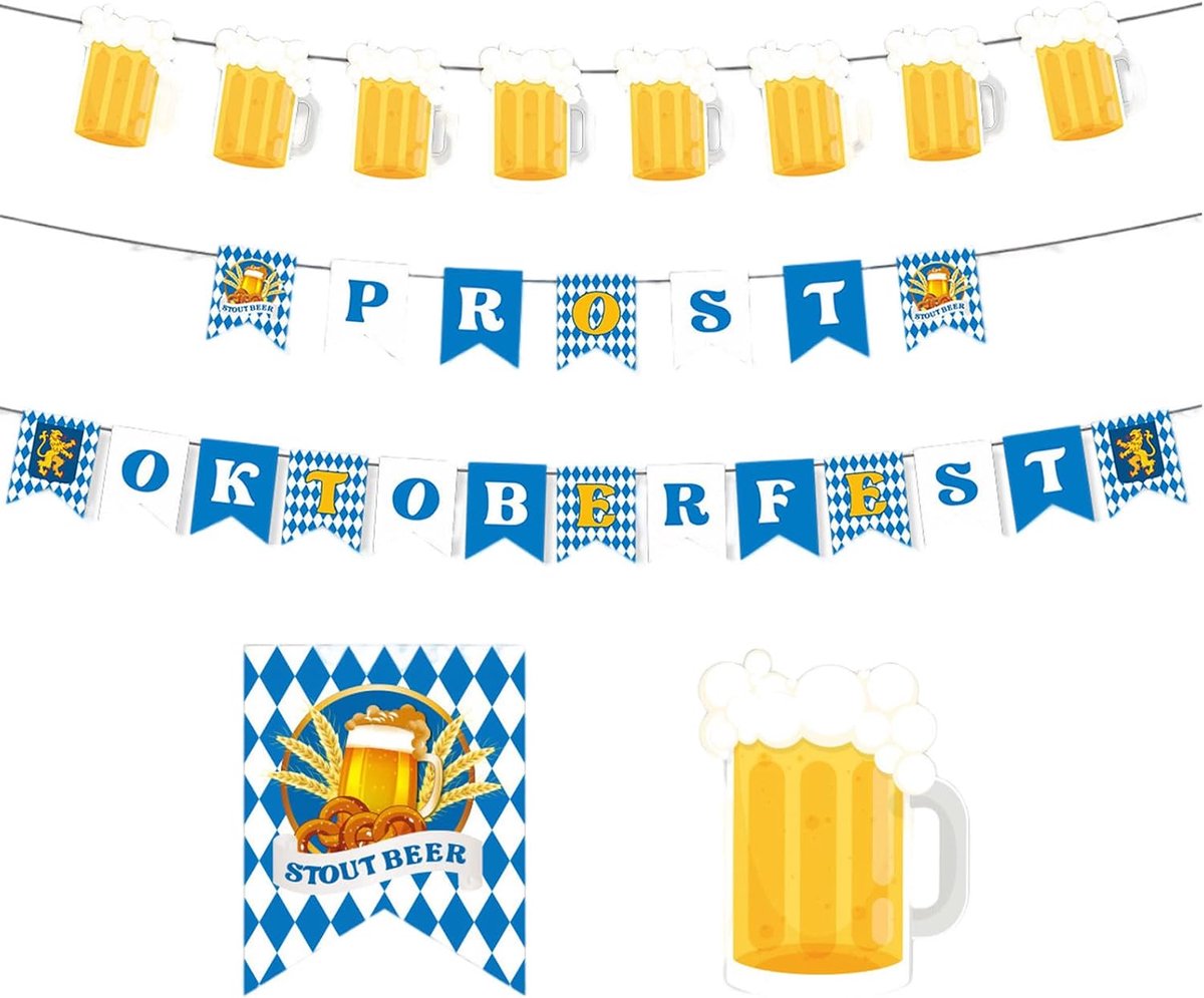 Dailygoods - Beierse Vlaggetjesslinger - Decoratie voor Oktoberfest en Feestjes