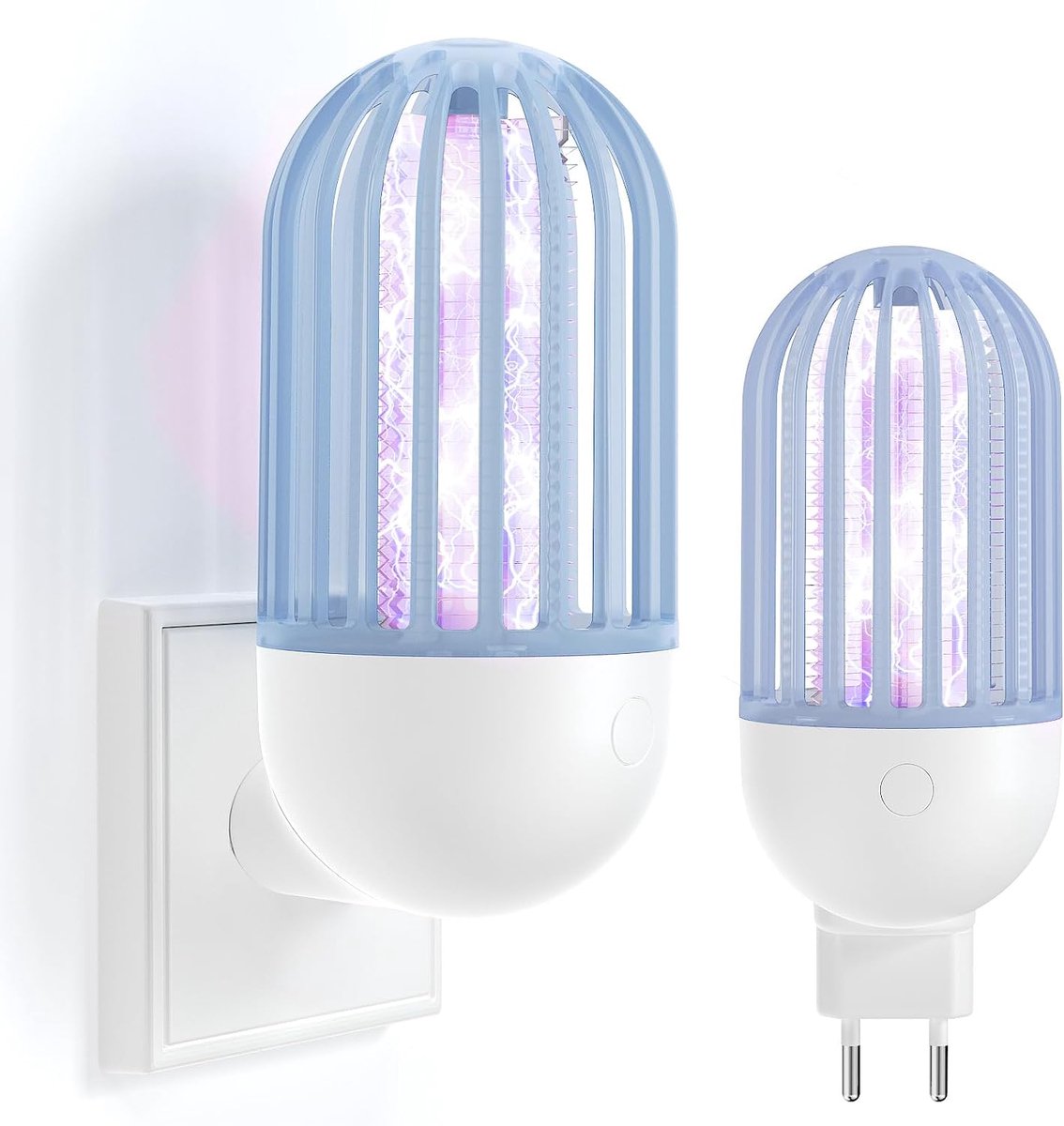 Insectenverdelger, elektrische stekker, 2 stuks, uv-muggenlamp, vliegenval, binnen, muggenval, muggenbescherming 01 - ShopVlot