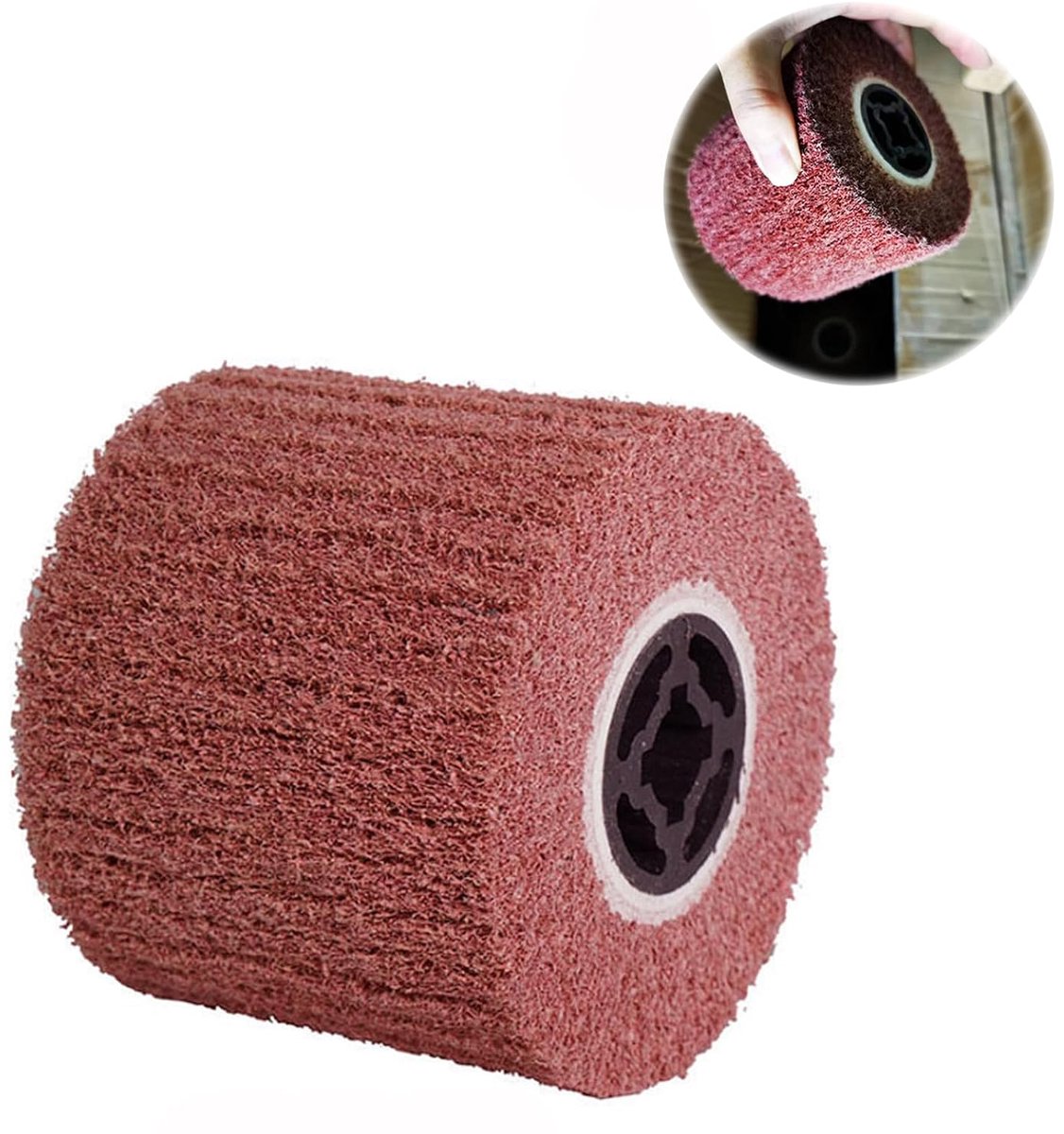 Grinding Roller Efficient Grinding Roller Brush of Brown Corundum and Synthetic Fiber, Nylon Brush for Grinding - ShopVlot