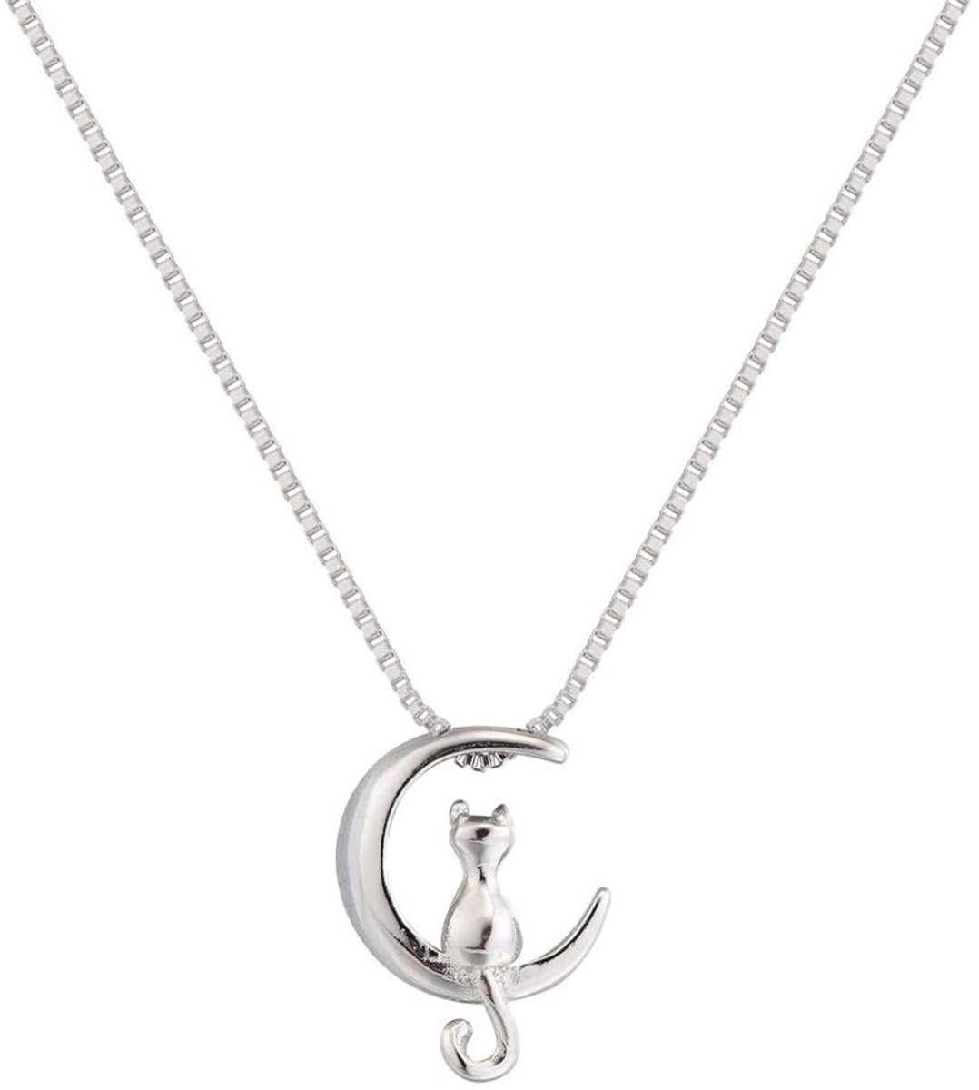 Solidchoice - 3D Kristallen Kat Ketting van S925 Sterling Zilver