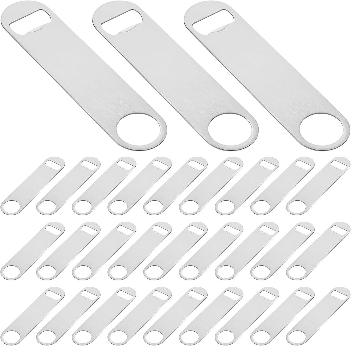 30 stuks flesopeners roestvrij staal, zilveren bierflesopener, flesopener, roestvrij staal voor bar, restaurant - ShopVlot