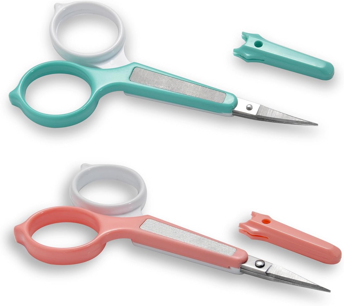 PAFASON High Precision Eyebrow Care Scissors Set, Beauty Makeup Cosmetic Tools, Curved, Straight Tip, Stainless Steel - ShopVlot