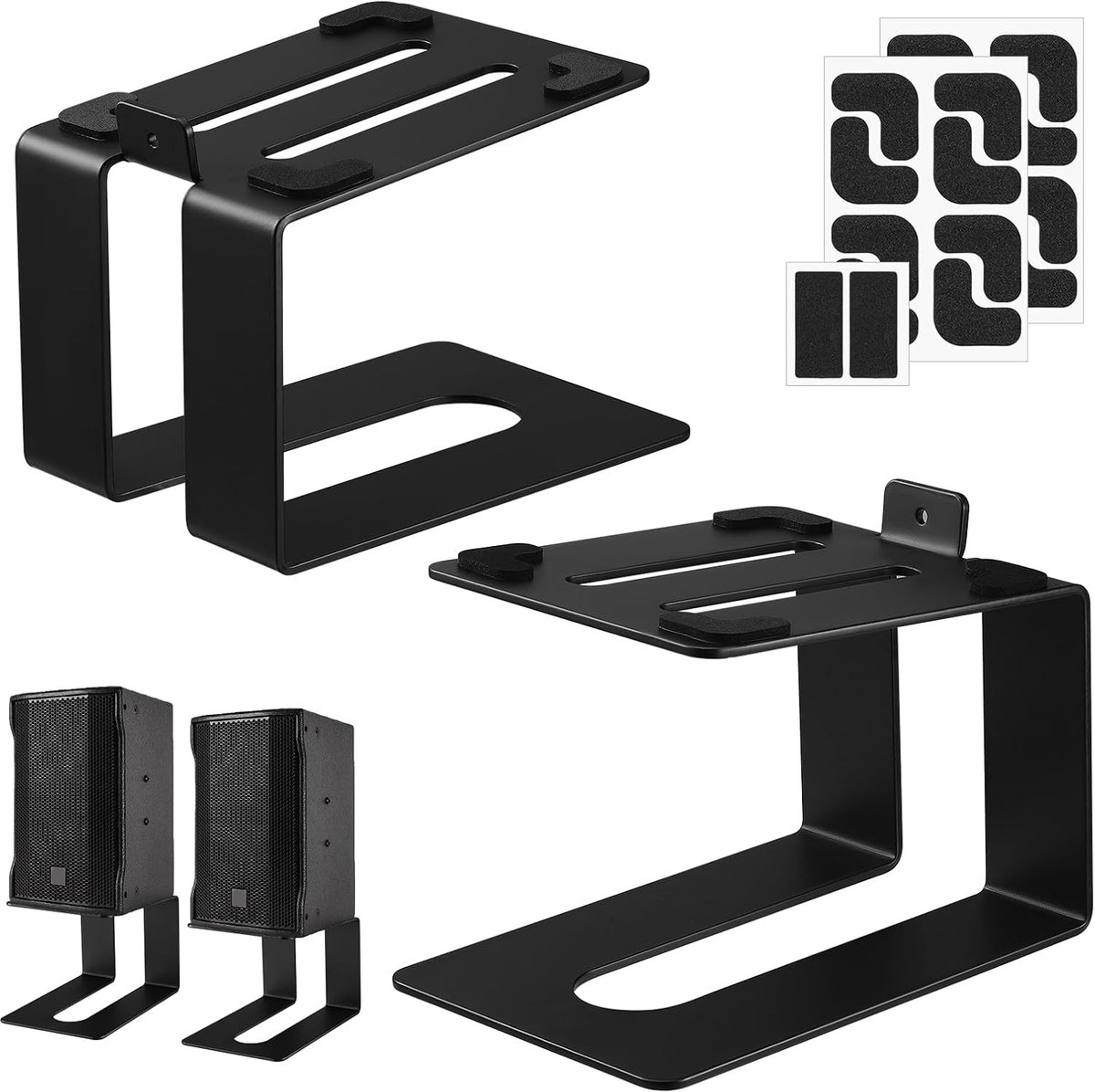 Desk Speaker Stands, Thickened Desk Audio Stands, Support up to 20kg each, Carbon Steel Speaker Stand, Heavy Duty - ShopVlot