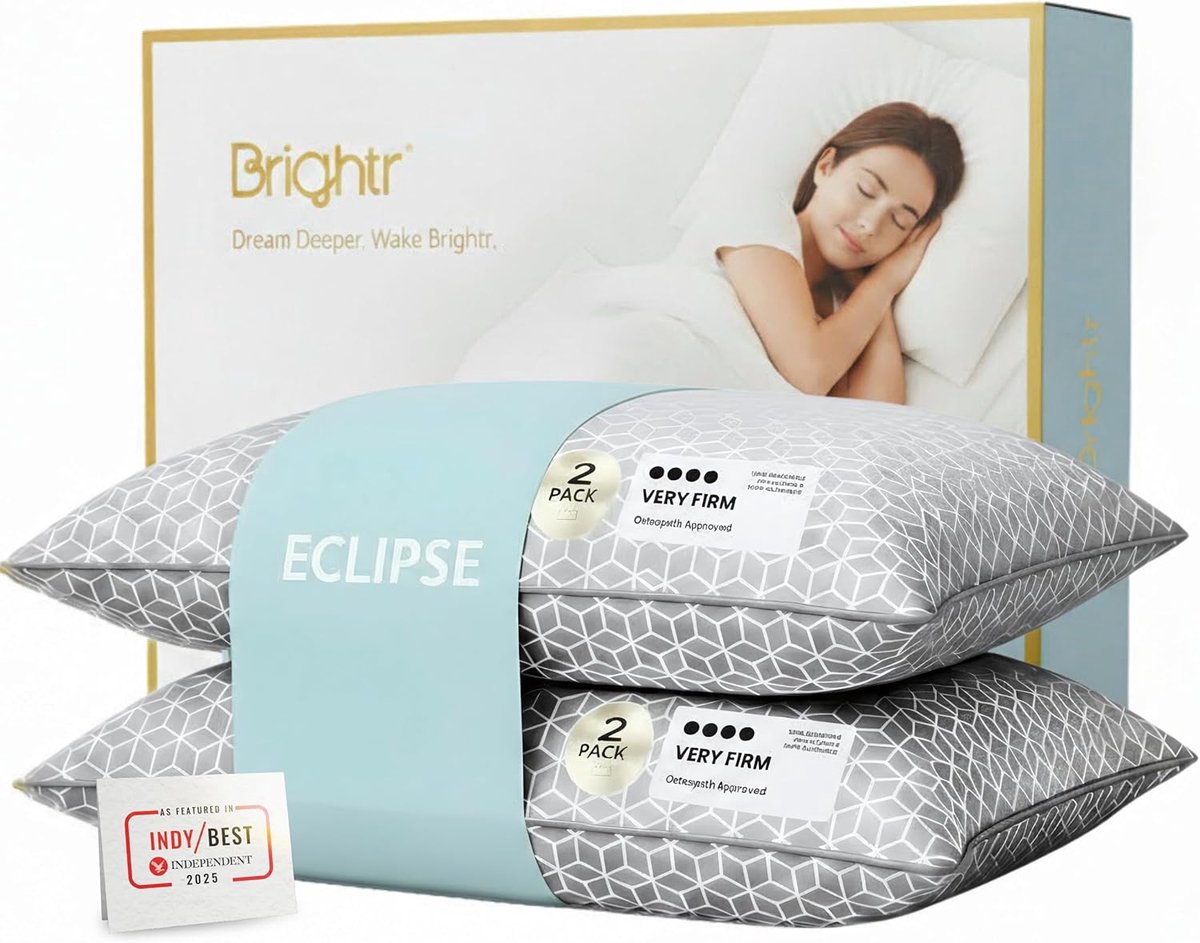 Brightr 'Eclipse' 2-Pack Memory Foam Cushion for Neck and Shoulder Pain - Adjustable Height - For Side Sleepers - ShopVlot