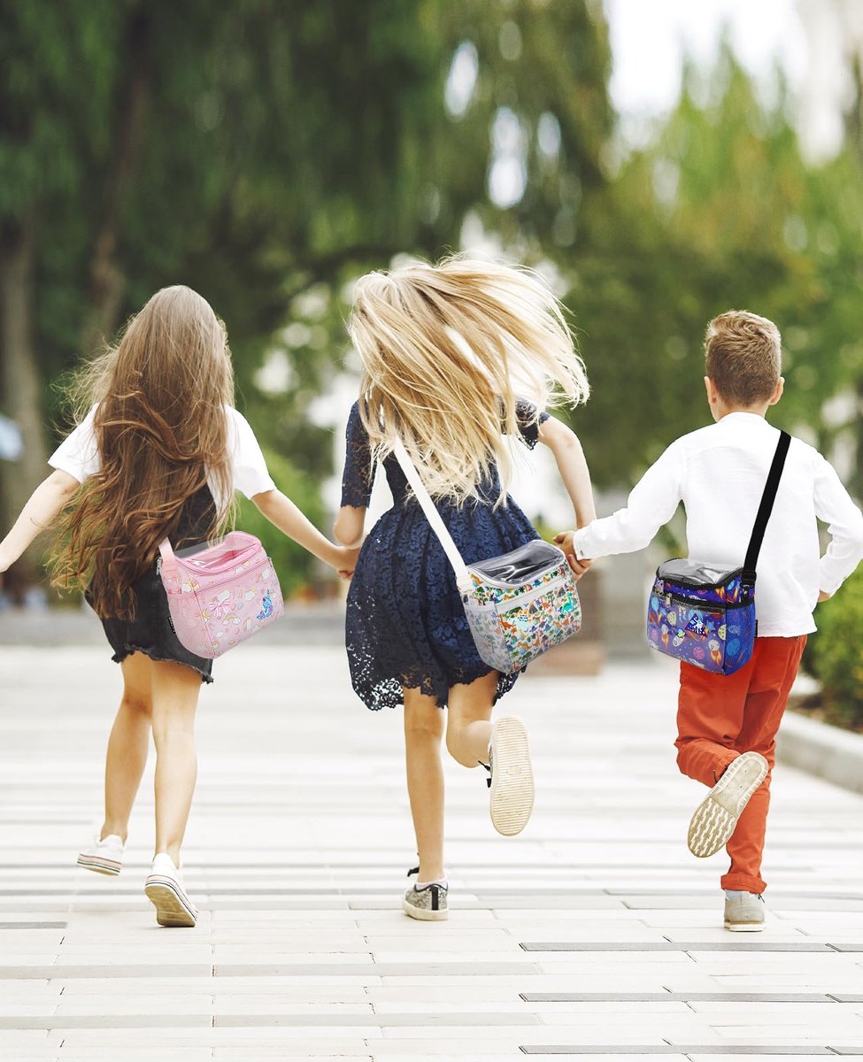 ANZOME Stuurtas voor kinderen met schouderriem, eenhoornmotief, fietsmand voor kinderen, vooraan met 10 decoraties - ShopVlot