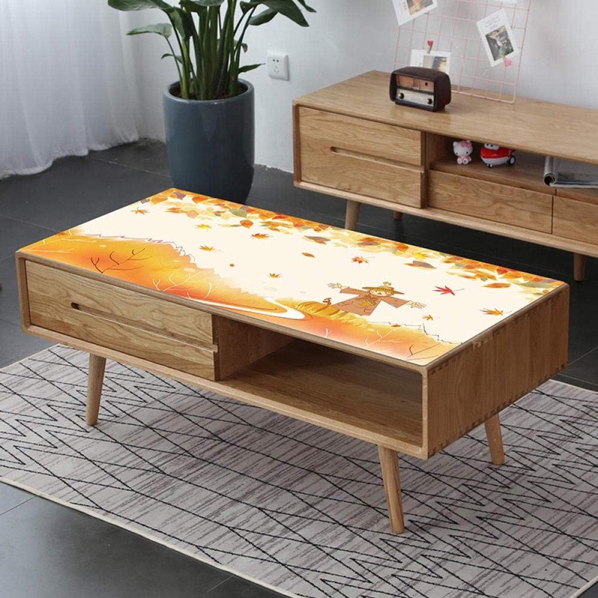 Tablecloth pvc soft plastic glass living room meeting room waterproof anti-hot TV cabinet coffee table - ShopVlot