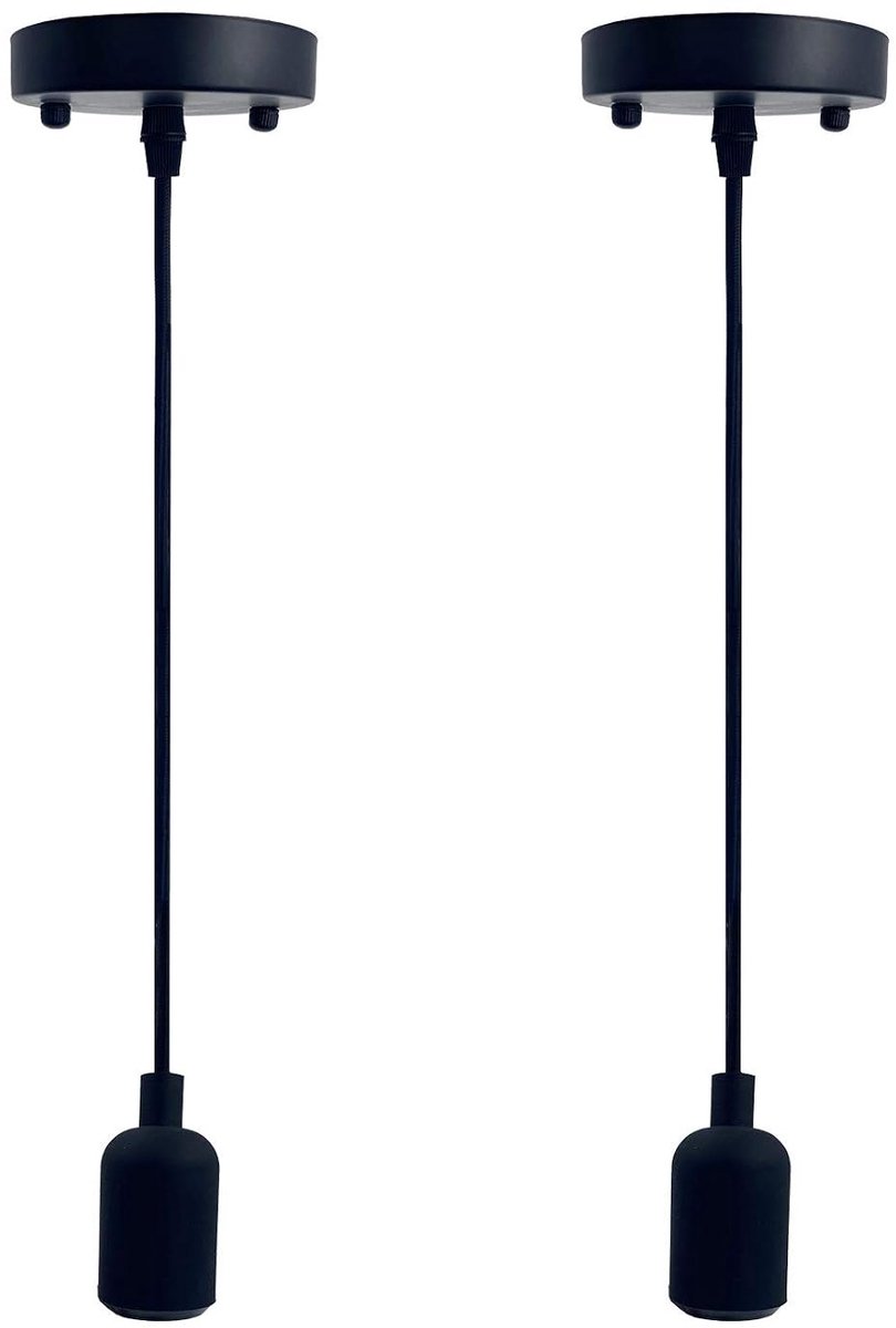 Metal Lamp Suspension, E27 Lamp Holder with Cable, 100 cm Cord Garland, Pendant Light Cable, Ideal for Ceiling - ShopVlot
