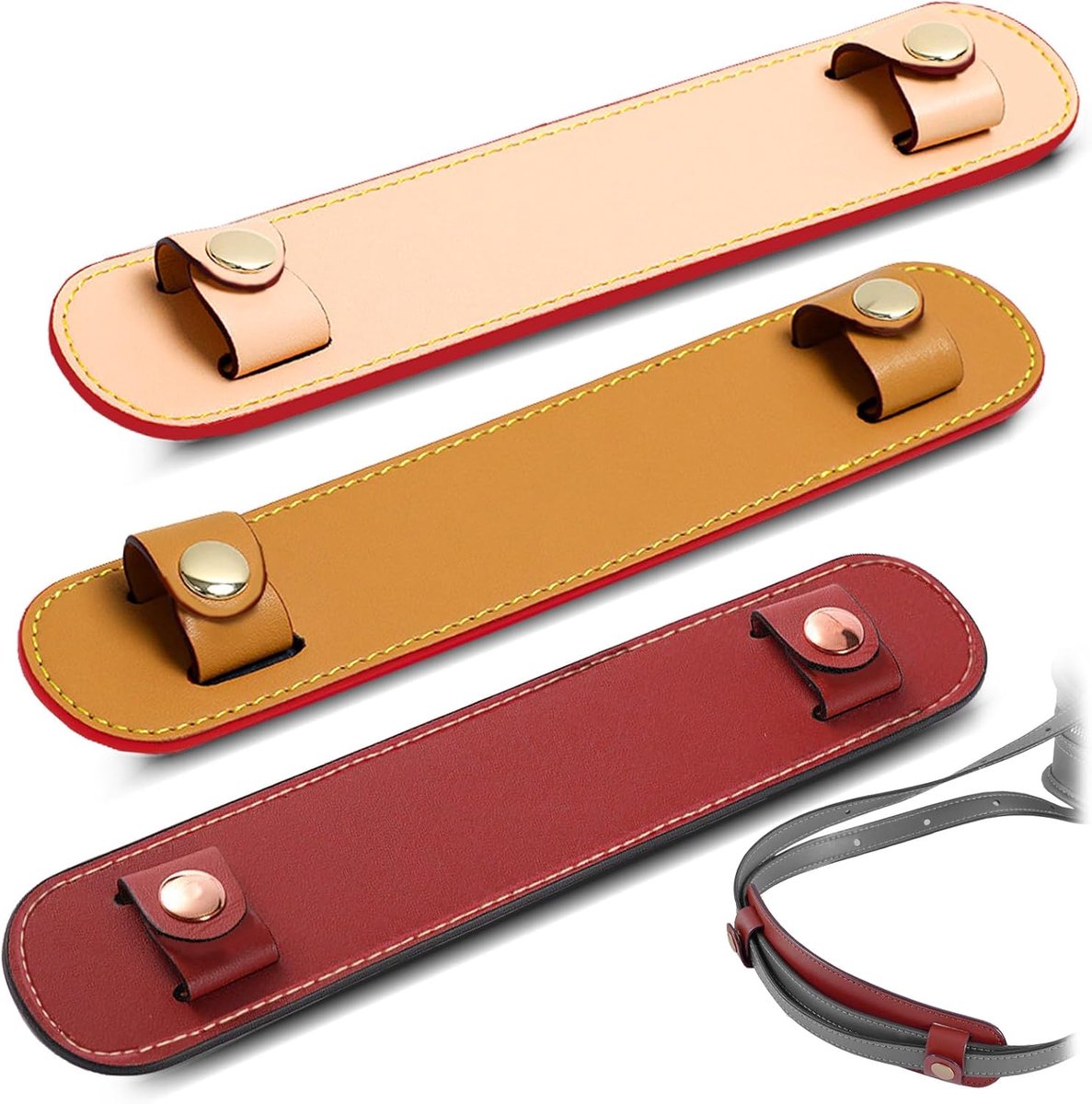 3 Pcs Removable Leather Shoulder Strap Replacement Pressure Relief Shoulder Pads for Women Cover for Handbag - ShopVlot