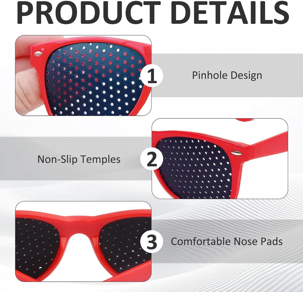 Pinhole Goggles, 2 Pack Lazy Glasses Small Hole Glasses Glasses Unisex Grid Glasses for Eye Training, Vision - ShopVlot