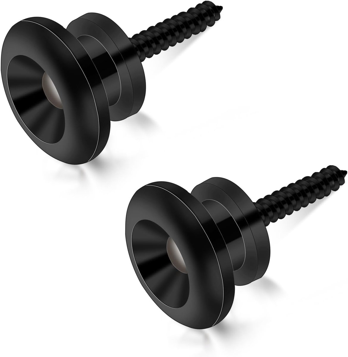 2 Pcs Guitar Strap Fixator Guitar Strap Knobs Metal Guitar Strap End Knob with Fixing Screws and Rubber Cushion for - ShopVlot