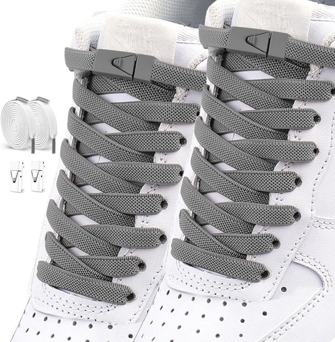 Elastische schoenveters zonder stropdas voor kinderen en volwassenen, sneakers, 3 paar platte schoenveters zonder - ShopVlot