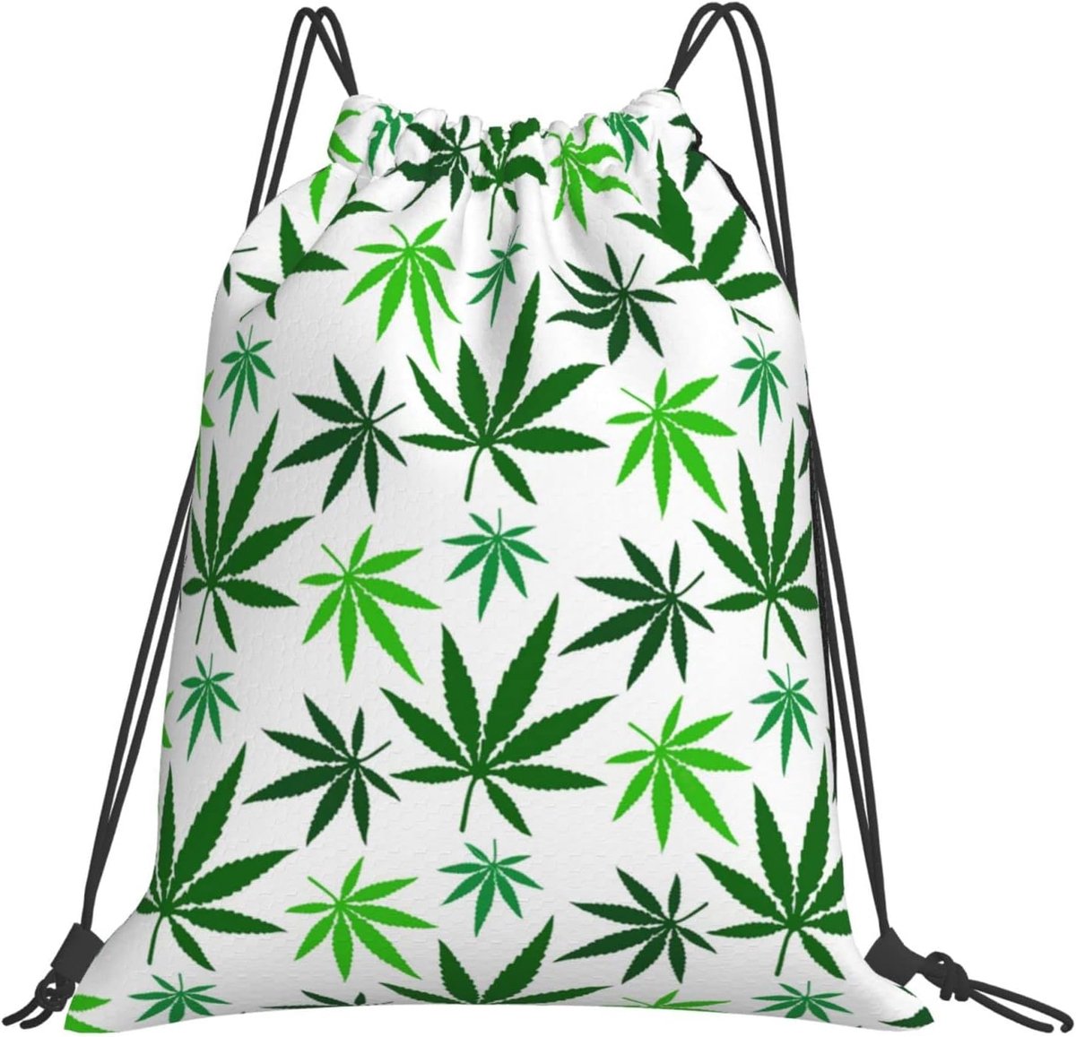Drawstring Backpack Green Weed Leaves Drawstring Bags Sports Gym String Bag for Women Men Backpacks Training Yoga - ShopVlot