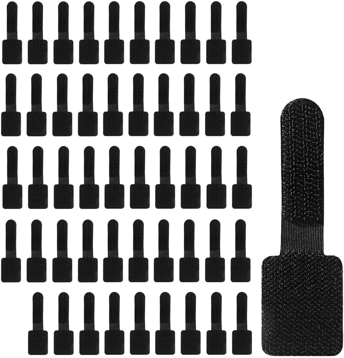 Kabelbinders 50 stuks 30 x 90 mm - zwart - verstelbaar - voor kabelorganisatie onder bureau - ShopVlot
