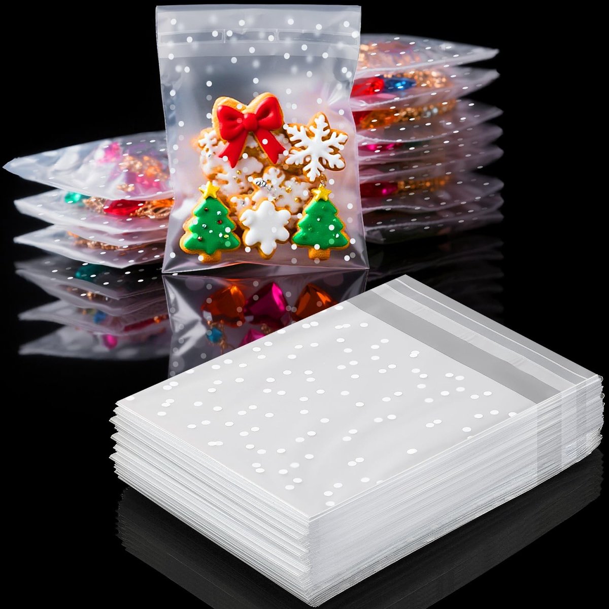 Solidchoice - Set van 300 Cellofaan Zakjes met Zelfklevende Sluiting