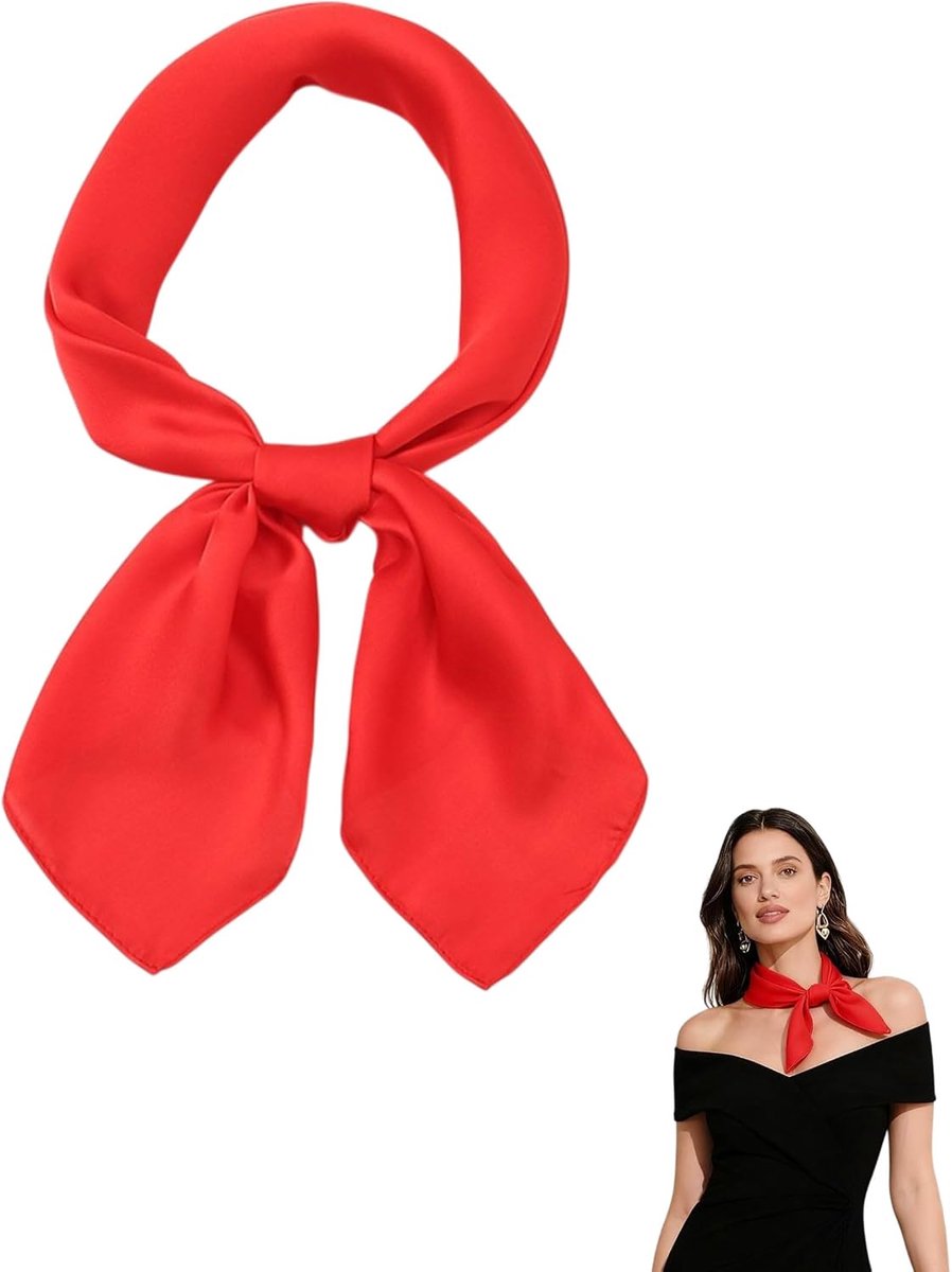 Halsdoek dames 70 x 70 cm - eenkleurige satijnen sjaal - luxueuze uitstraling - perfect voor elke gelegenheid - ShopVlot