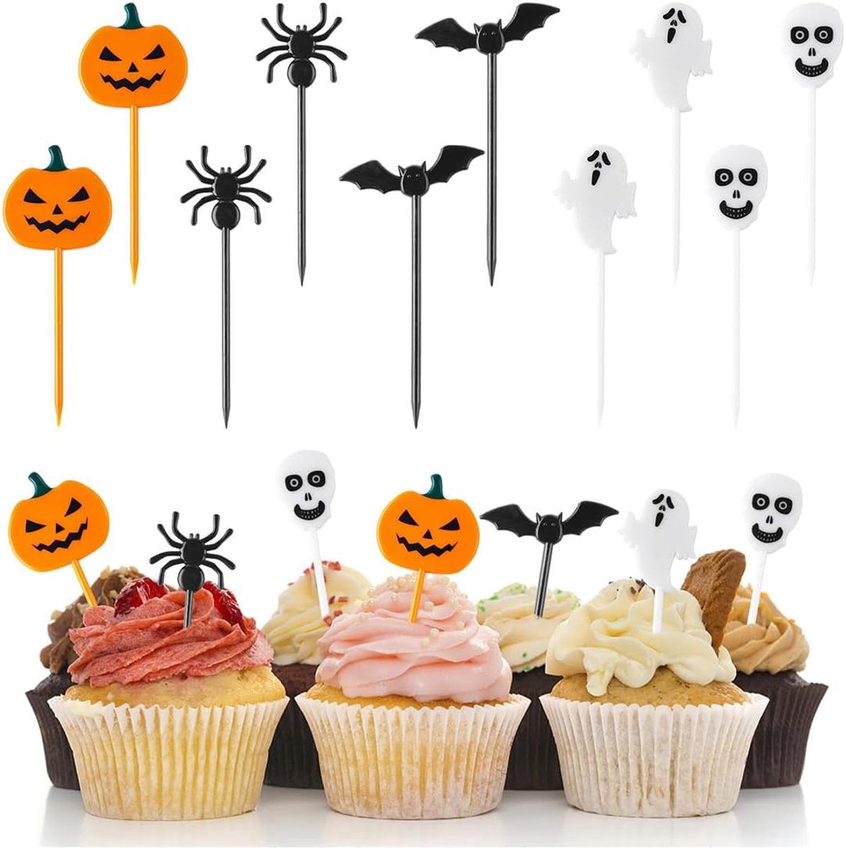 Mini Halloween fruitvorken 20-pack - herbruikbaar - kindvriendelijk - leuk voor fruitdecoraties - ShopVlot