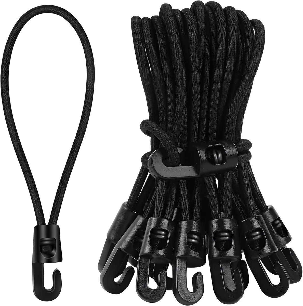 Waslijn met haken 10 cm - elastisch rubber - multifunctionele spanner - ideaal voor zeilen en tenten - ShopVlot