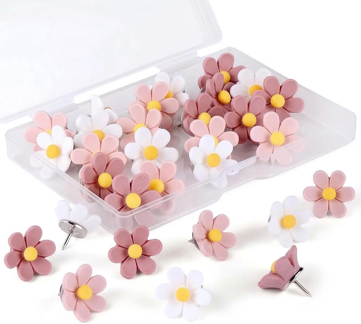 Decoratieve punaises 3D-bloemen - Harsklinknagels voor kurk - Elegante prikspelden voor kantoor - ShopVlot