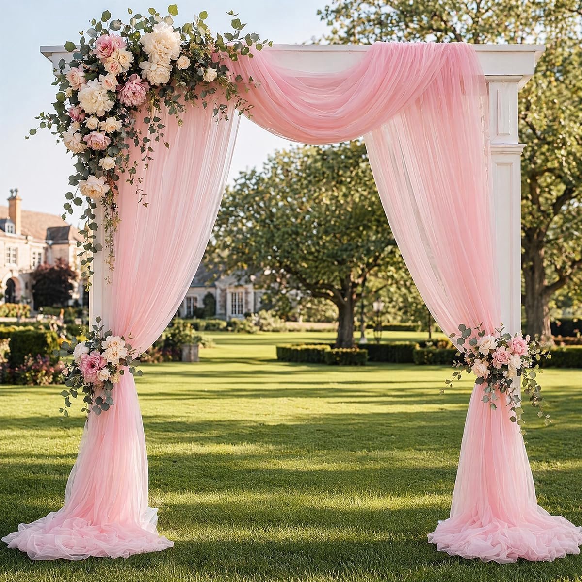Bruiloftsboog Gordijnen 300 x 160cm - Roze Draperen Stof - Semi-transparant - Dromerige Decoratie - ShopVlot