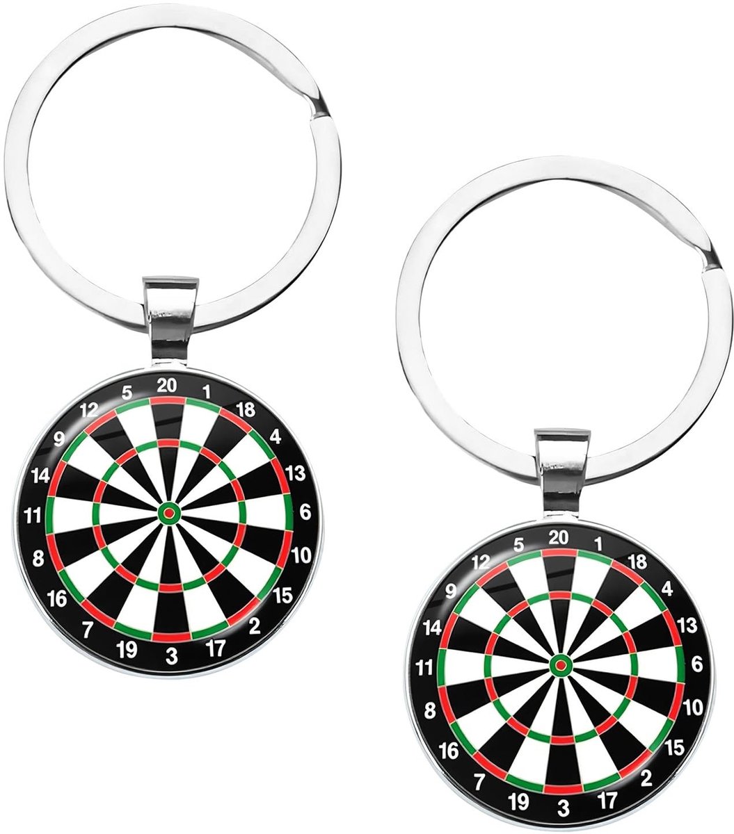 Solidchoice - 2 Stuks Dartbord Sleutelhangers als Geschenk voor Dartliefhebbers
