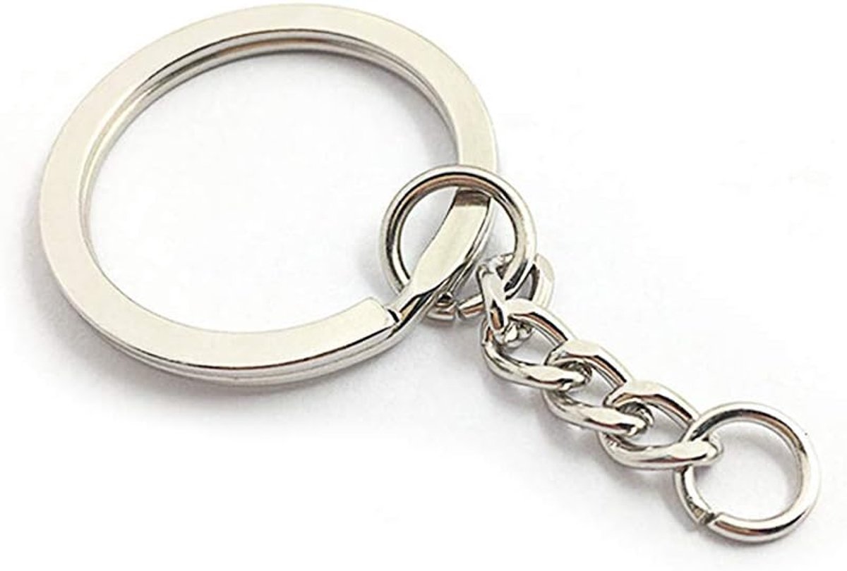 Sleutelhangers 25mm - Rvs met 4 Kettinkjes - Perfect voor dagelijks gebruik en knutselprojecten - ShopVlot
