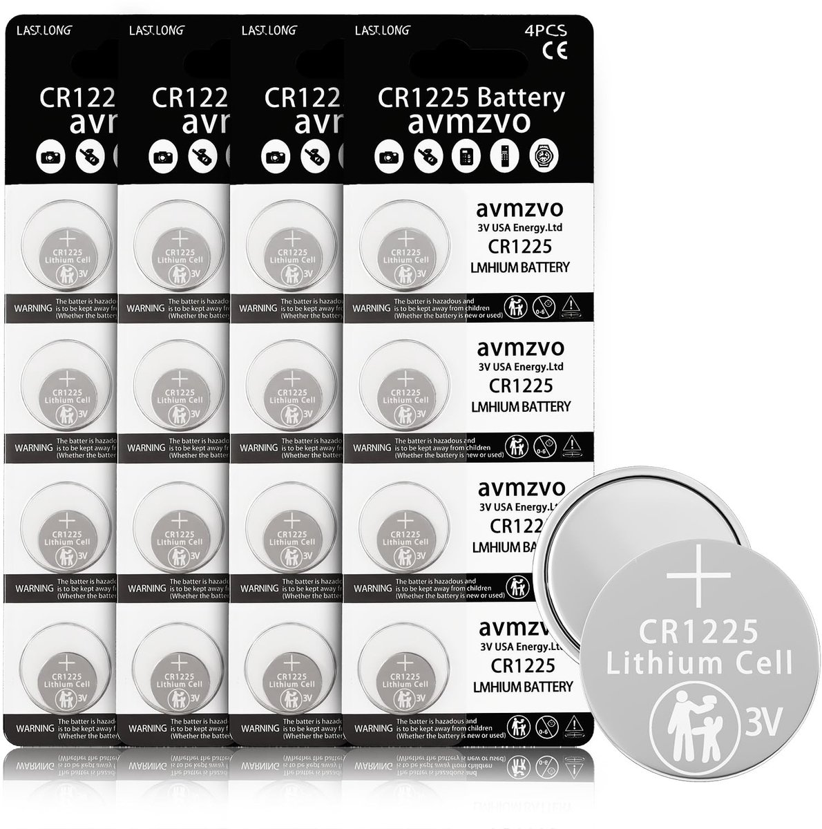 Solidchoice - CR1225 Lithium Knopcel Batterijen - 16 Stuks