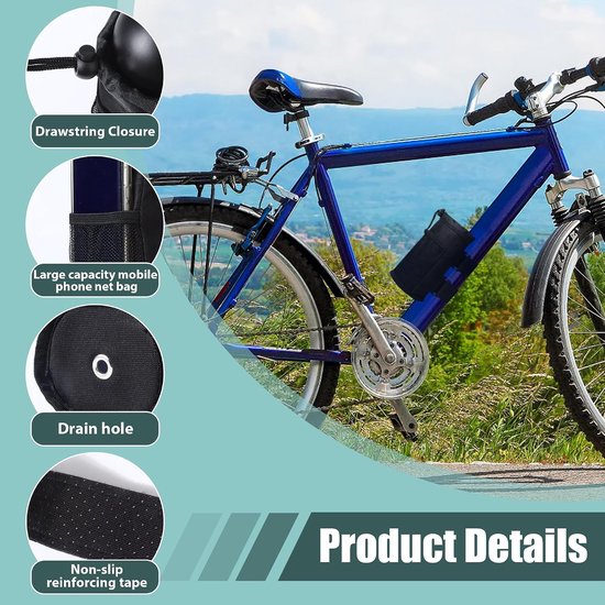 Waterflessenhouder - Bekerhouder met netvak - Voor MTB, vouwfiets en racefiets - Handig voor onderweg - m-winkel — afbeelding 2