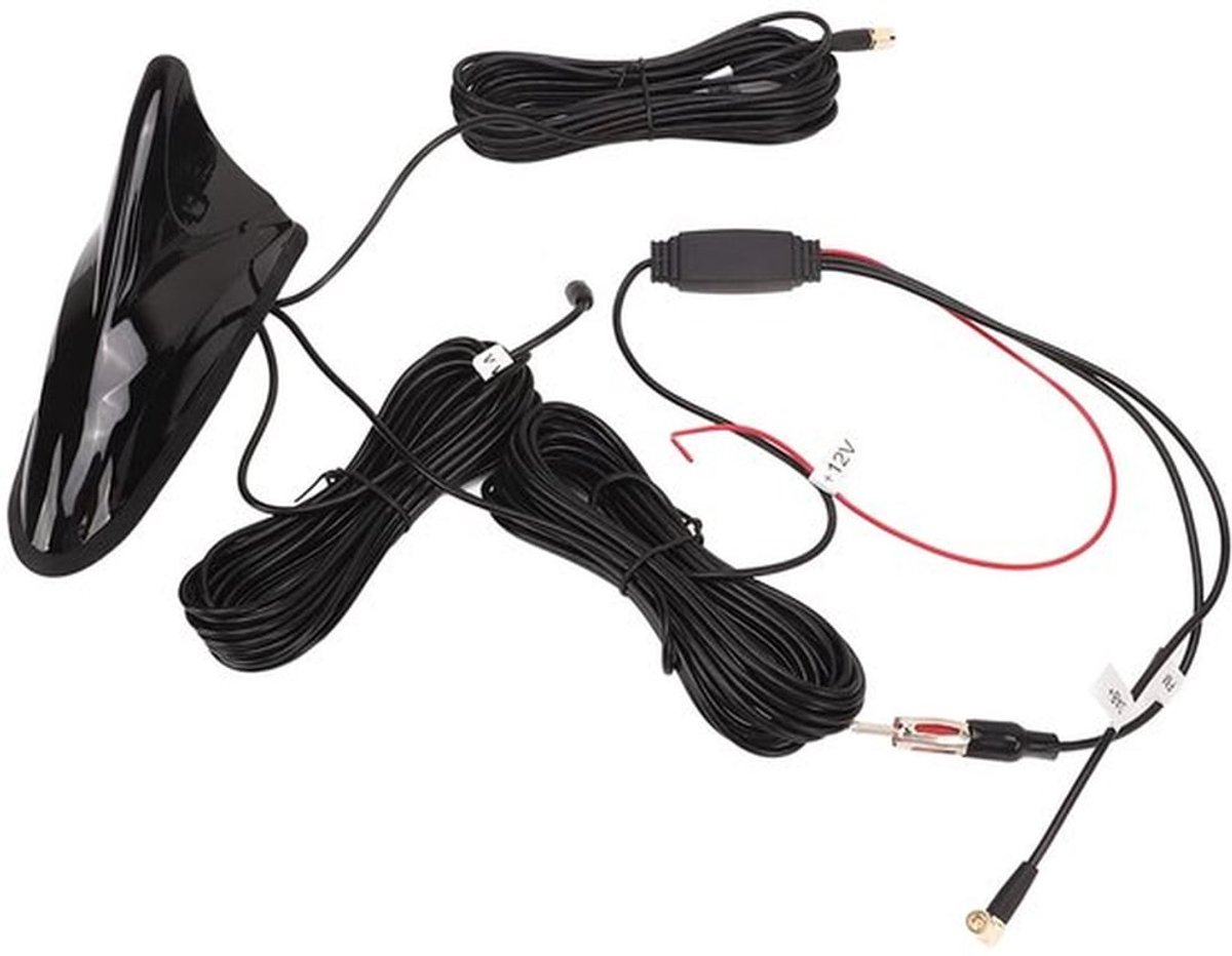 12V auto haaienvinantenne, GPS DAB FM haaienvin dakantenne WIFI hoge gevoeligheid 5M kabellengte universele radioantenne