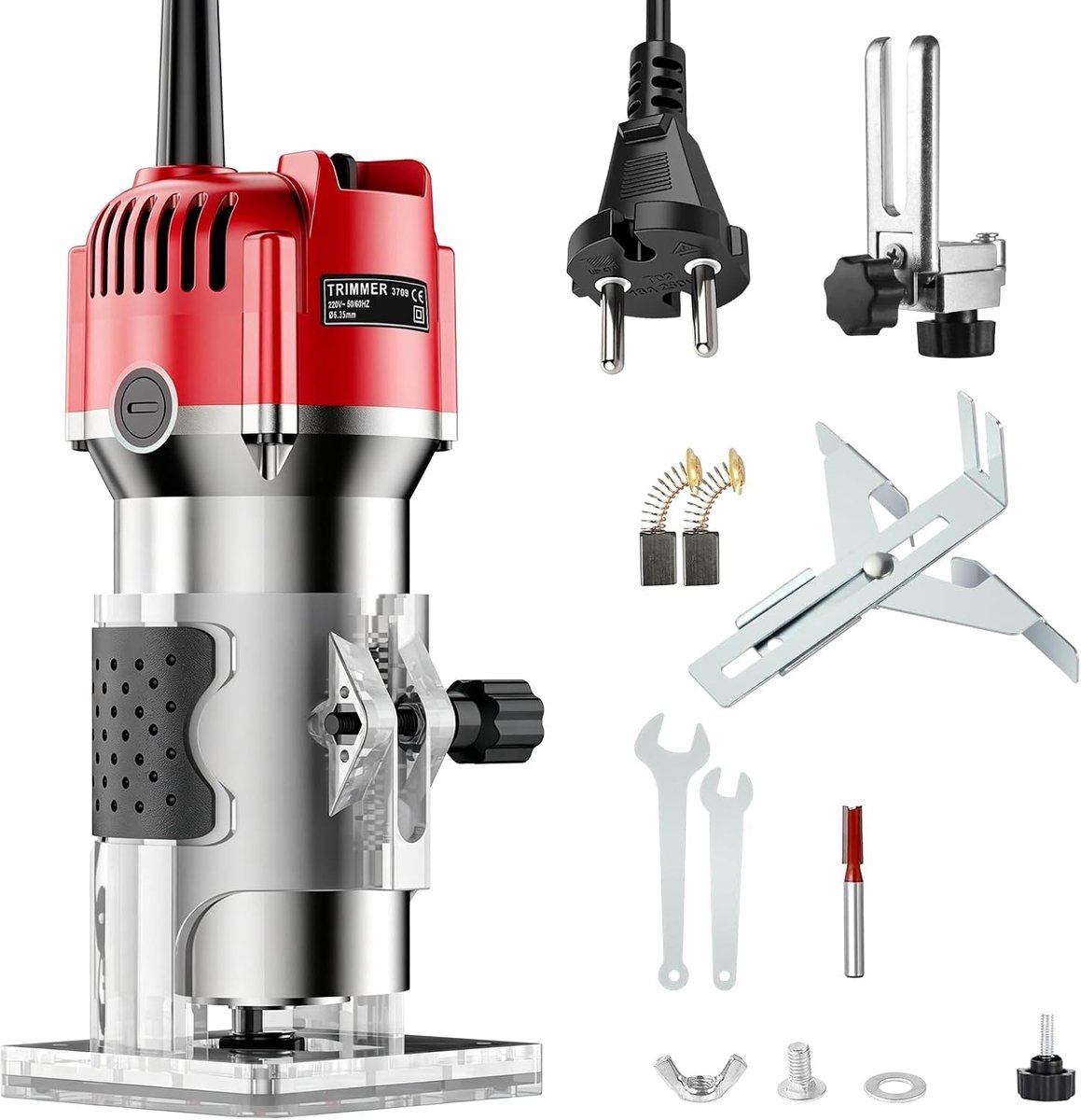Eenhandfrees, 800 W, 30.000 omw/min, houtfrees, randfrees, handfrees, 6,35 mm diameter - ShopVlot