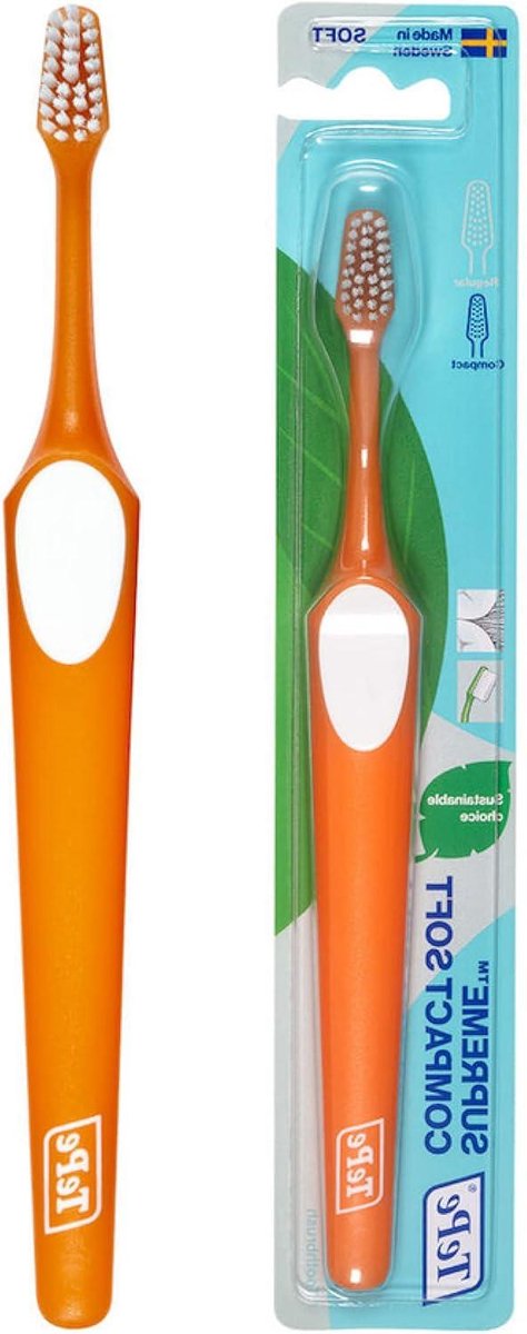 Tandenborstel Supreme - Handtandenborstel - Dagelijkse Mondhygiëne - Twee Niveaus Borstelharen - Compact Model - Veelkleurig